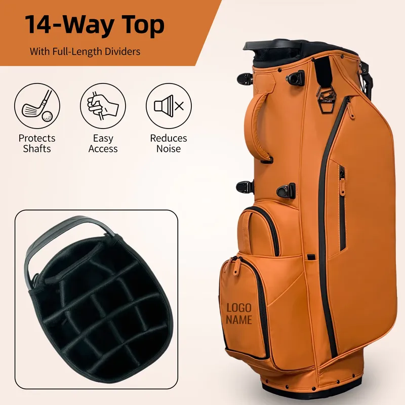 Golf Equipment Logos - ASL GOLF Standbag Wasserdichtes PU-Leder Große