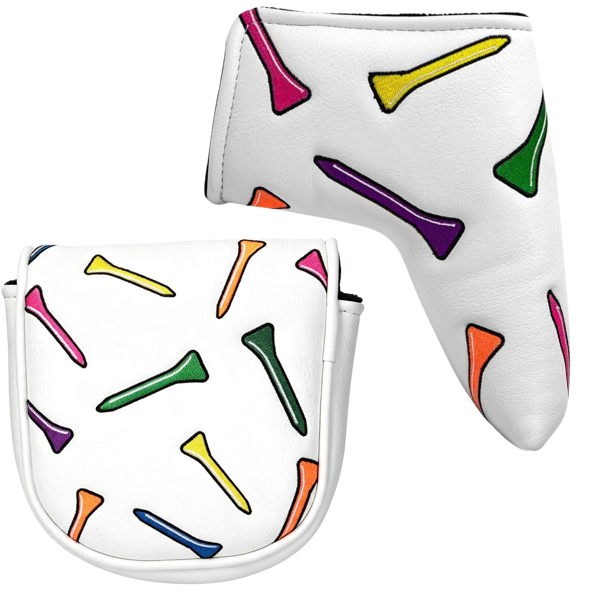 Putter Mallet Blade - Lustige Golf-Putter-Abdeckung, Golf-Tee-Muster-Stil Golfschläger-Kopfabdeckung, Golf-Mallet- und