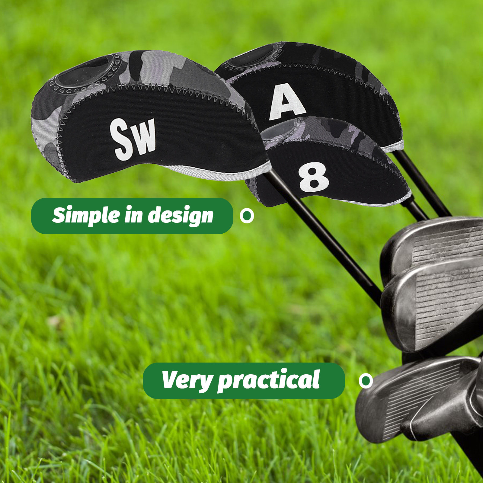 Putter Mallet Blade - 10 Stück Neopren-Putter-Abdeckung, Golfschläger-Kopfabdeckung, Tragbare Leichte